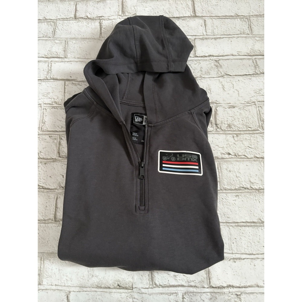 USA BMX New Era Hoodie Gray 3XL Pullover1/4‎ Zip